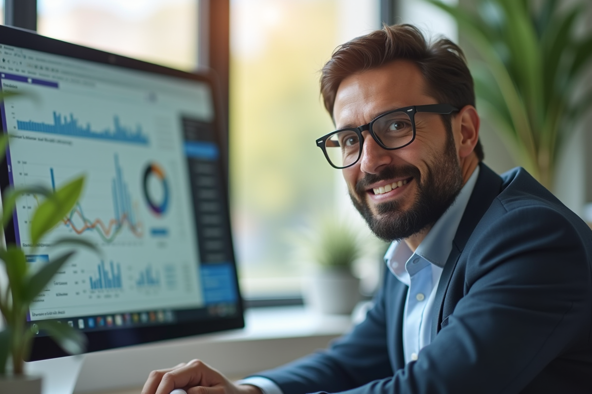 Consultante RH en visioconference dans un bureau lumineux