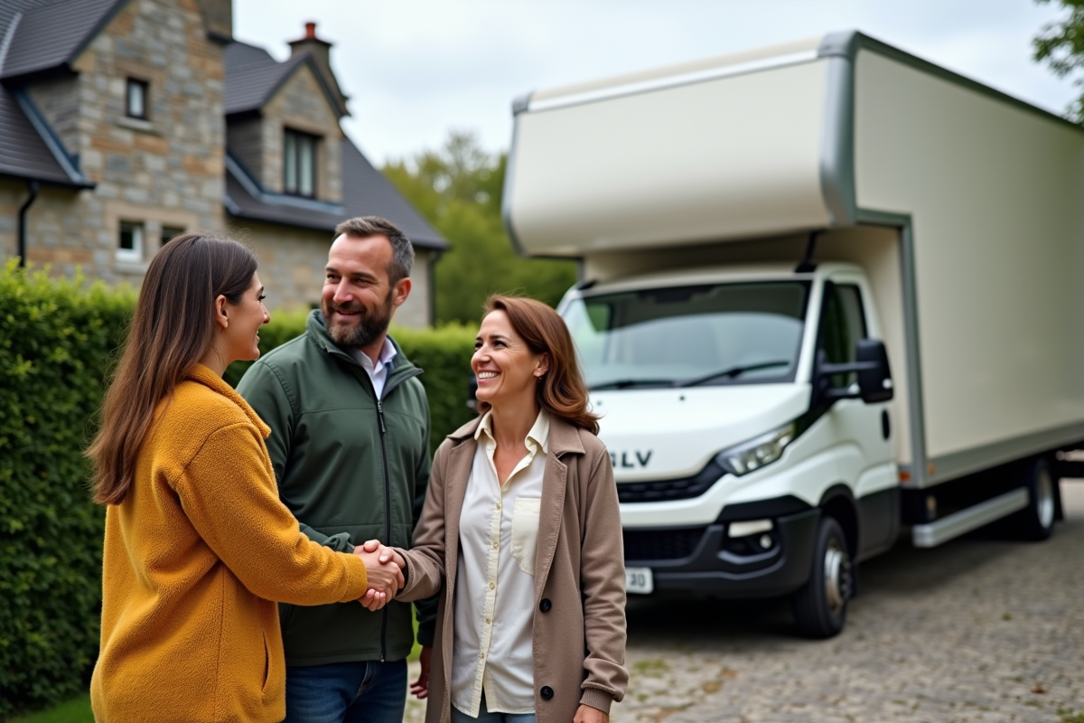 Couple souriant serrant la main d