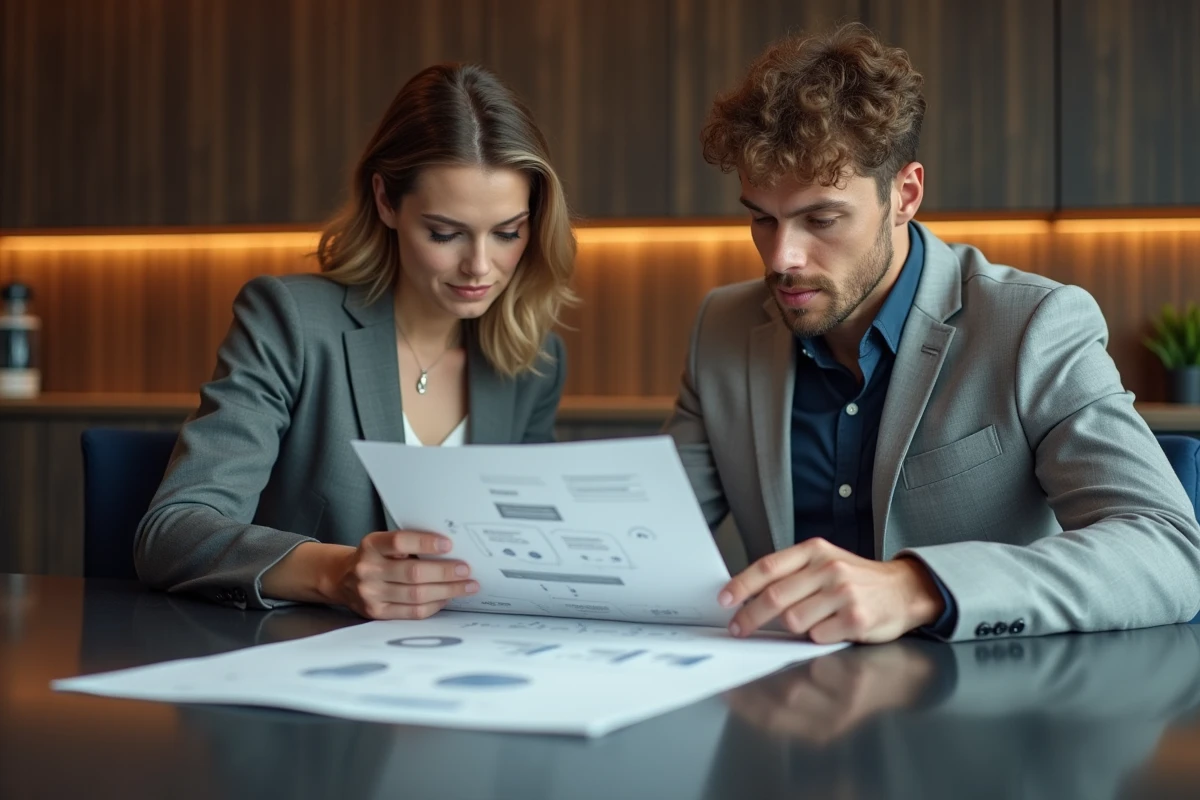 Deux collègues discutant autour d