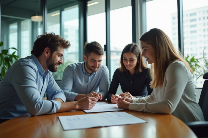 Equipe diversifiee en réunion de travail professionnelle