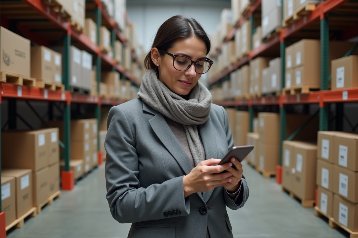 Femme française vérifiant l